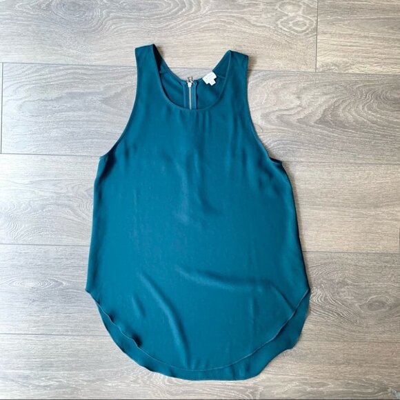 Aritzia Wilfred Sevres Blouse Tank top Sleeveless Zip Back Dark Green Size XS - Picture 6 of 16